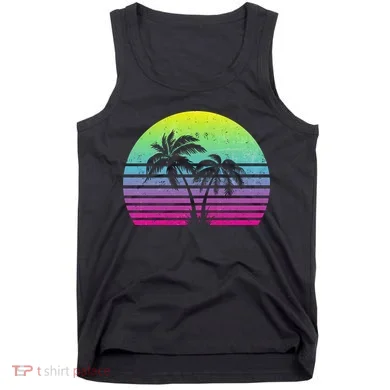 Summertime Synthwave Sunset With Palms Tank Top
