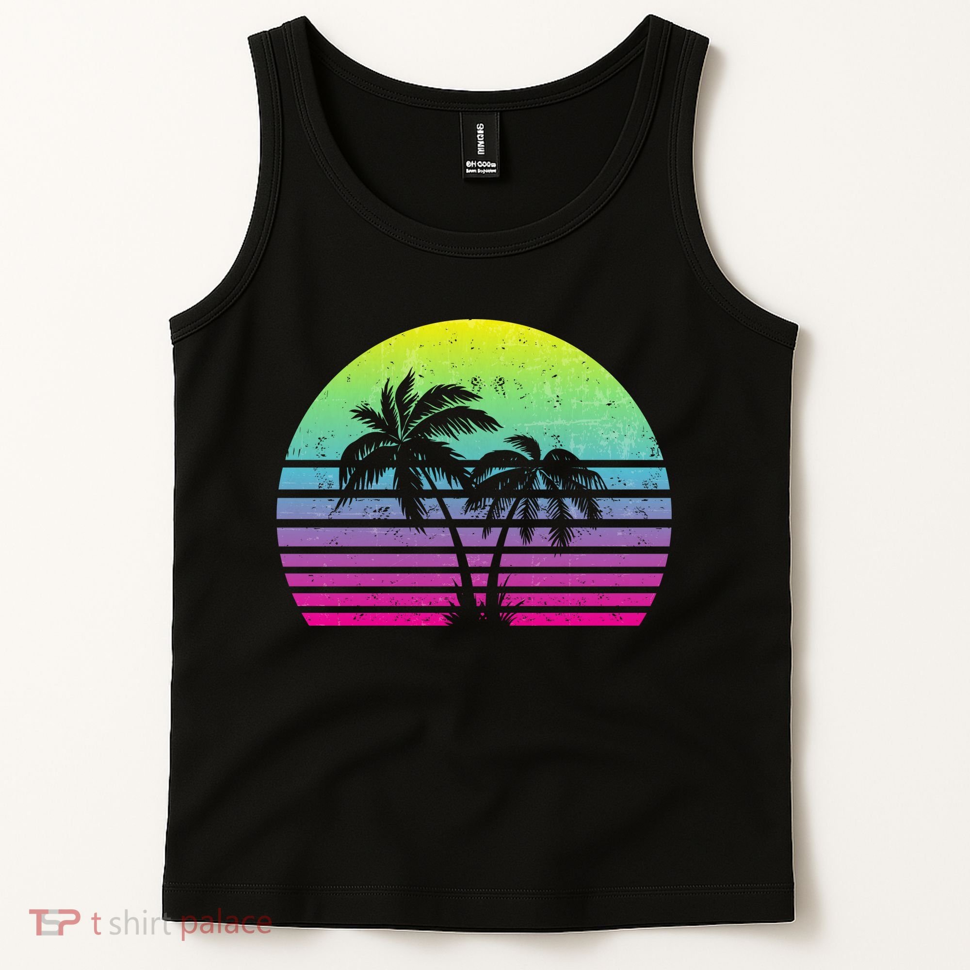 Summertime Synthwave Sunset With Palms Tank Top