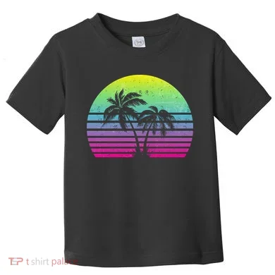 Summertime Synthwave Sunset With Palms Toddler T-Shirt