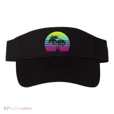Summertime Synthwave Sunset With Palms Visor