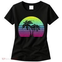 Summertime Synthwave Sunset With Palms Women's T-Shirt thumb 0