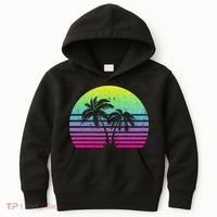 Summertime Synthwave Sunset With Palms Kids Hoodie thumb 0