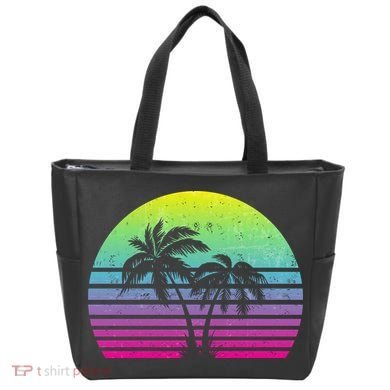 Summertime Synthwave Sunset With Palms Tote Bag