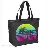 Summertime Synthwave Sunset With Palms Tote Bag thumb 2