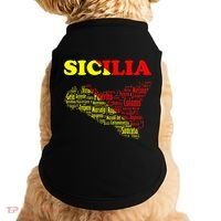Sicily Souvenir With Map And Names Of Sicilian Cities Italy Doggie Tank thumb 0
