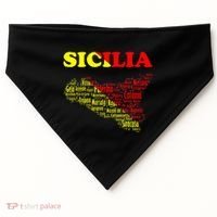 Sicily Souvenir With Map And Names Of Sicilian Cities Italy USA-Made Doggie Bandana thumb 0