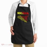 Sicily Souvenir With Map And Names Of Sicilian Cities Italy Apron thumb 2