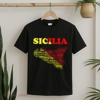 Sicily Souvenir With Map And Names Of Sicilian Cities Italy T-Shirt thumb 2