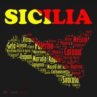 Sicily Souvenir With Map And Names Of Sicilian Cities Italy Women's Hoodie thumb 2