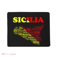 Sicily Souvenir With Map And Names Of Sicilian Cities Italy Mousepad thumb 0