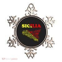 Sicily Souvenir With Map And Names Of Sicilian Cities Italy Ornament thumb 0