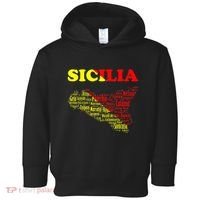 Sicily Souvenir With Map And Names Of Sicilian Cities Italy Toddler Hoodie thumb 0