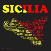 Sicily Souvenir With Map And Names Of Sicilian Cities Italy Golf Towel thumb 3