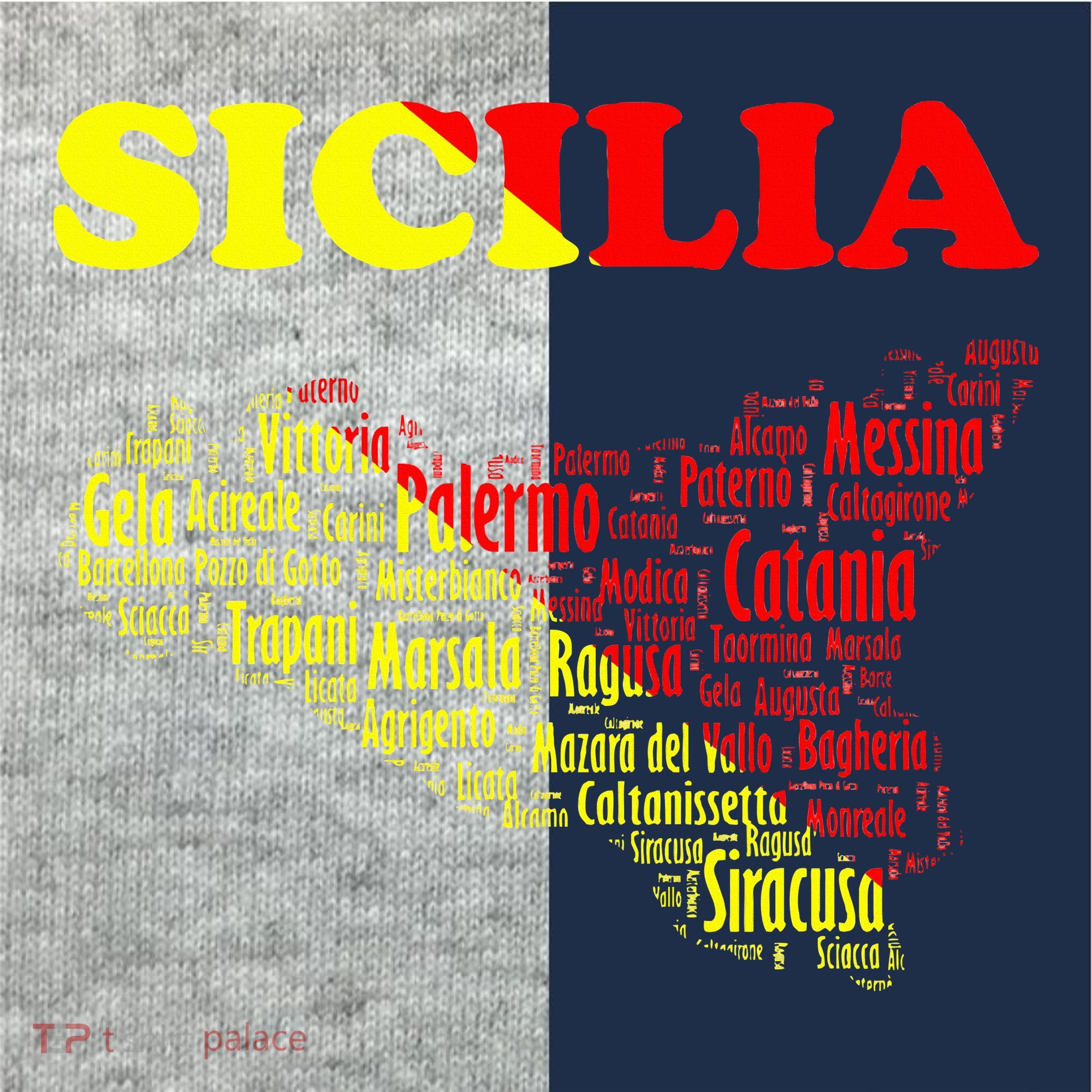 Sicily Souvenir With Map And Names Of Sicilian Cities Italy Kids Colorblock Raglan Jersey