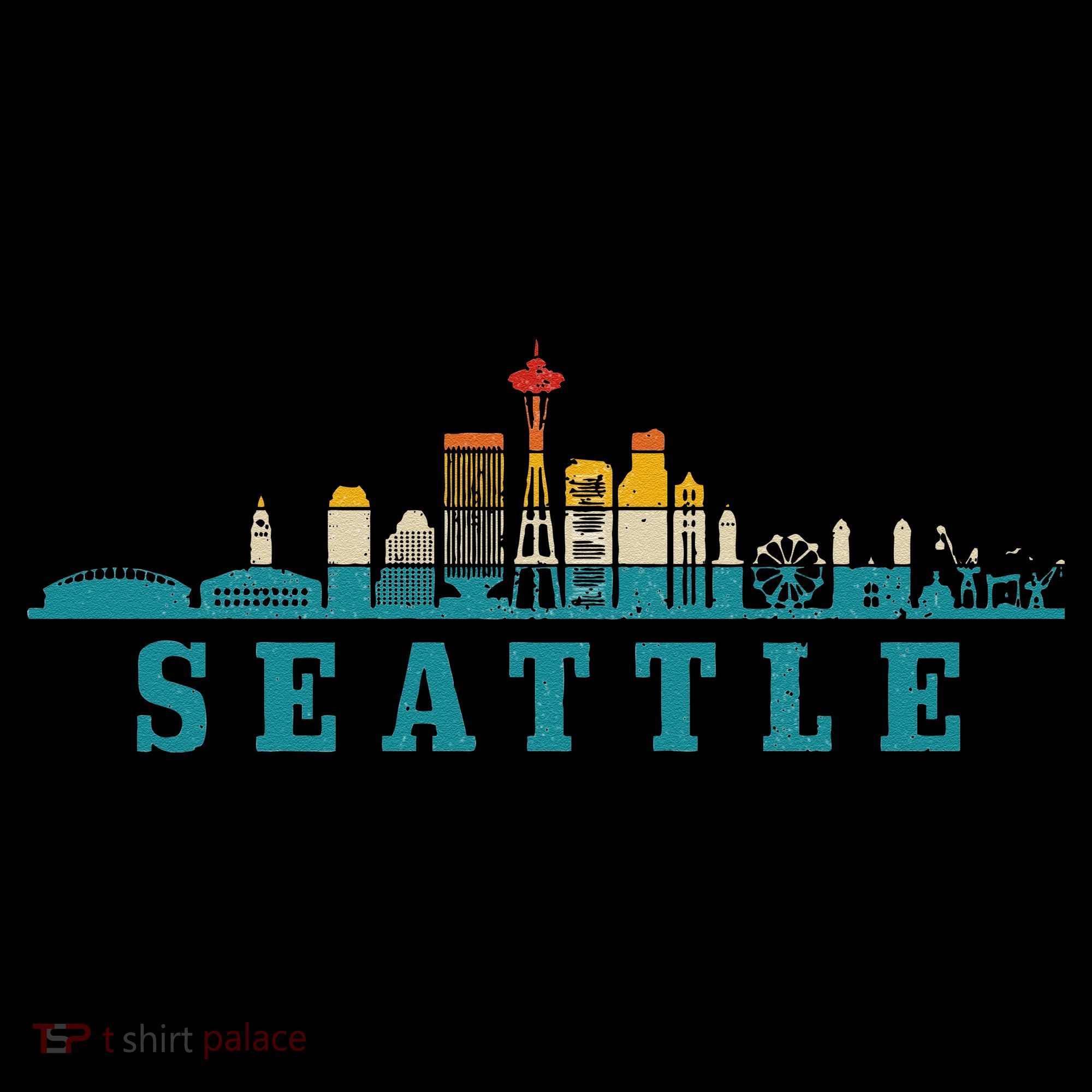 Seattle Skyline Washington Vintage Pride Retro Kids Sweatshirt
