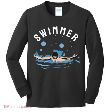 Swimmer Kids Long Sleeve Shirt