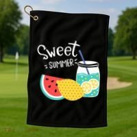 Sweet Summer Watermelon Lemonade Golf Towel thumb 1
