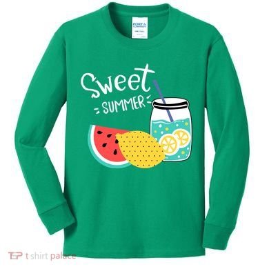 Sweet Summer Watermelon Lemonade Kids Long Sleeve Shirt