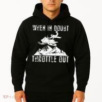 Snowmobile Sled When In Doubt Throttle Out Winter Sports Hoodie thumb 2