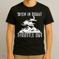 Snowmobile Sled When In Doubt Throttle Out Winter Sports T-Shirt thumb 3