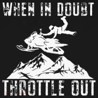 Snowmobile Sled When In Doubt Throttle Out Winter Sports Coaster thumb 2