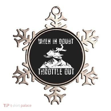 Snowmobile Sled When In Doubt Throttle Out Winter Sports Ornament