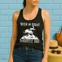 Snowmobile Sled When In Doubt Throttle Out Winter Sports Women's Tank Top thumb 2
