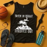 Snowmobile Sled When In Doubt Throttle Out Winter Sports Tank Top thumb 4