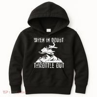 Snowmobile Sled When In Doubt Throttle Out Winter Sports Kids Hoodie thumb 0