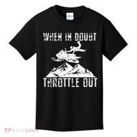 Snowmobile Sled When In Doubt Throttle Out Winter Sports Kids T-Shirt thumb 0
