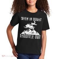 Snowmobile Sled When In Doubt Throttle Out Winter Sports Kids T-Shirt thumb 2