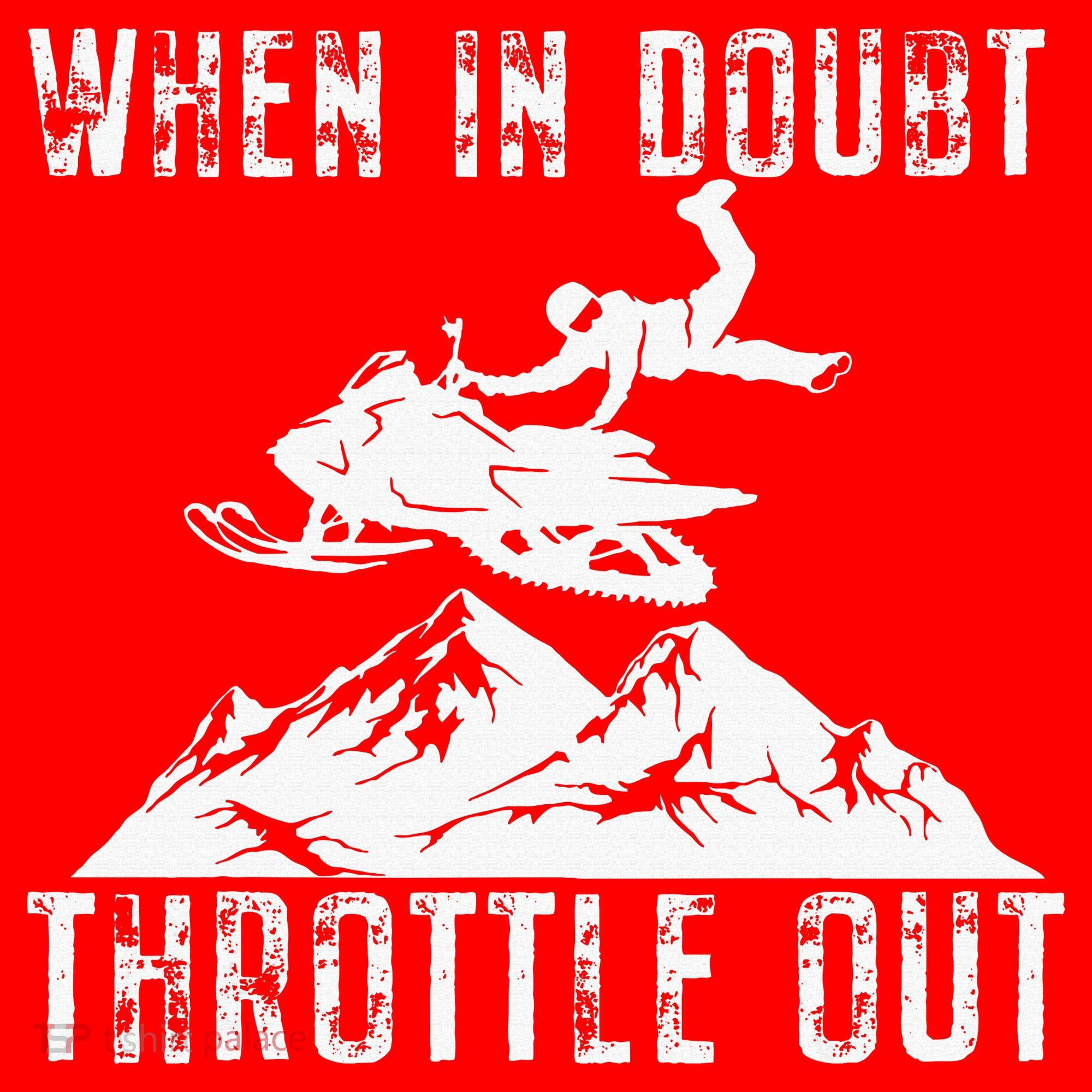 Snowmobile Sled When In Doubt Throttle Out Winter Sports Santa Hat