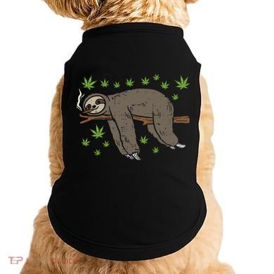 Sloth Smoking Weed Cannabis 420 Thc Marijuana Stoner Gift Doggie Tank