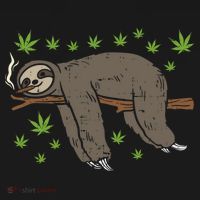 Sloth Smoking Weed Cannabis 420 Thc Marijuana Stoner Gift Doggie Tank thumb 4