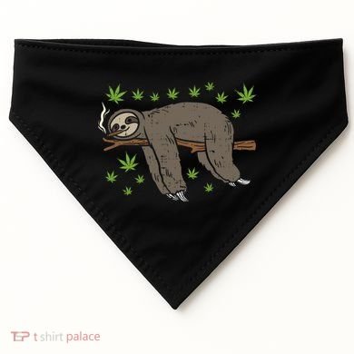 Sloth Smoking Weed Cannabis 420 Thc Marijuana Stoner Gift USA-Made Doggie Bandana