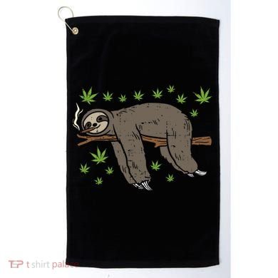 Sloth Smoking Weed Cannabis 420 Thc Marijuana Stoner Gift Golf Towel