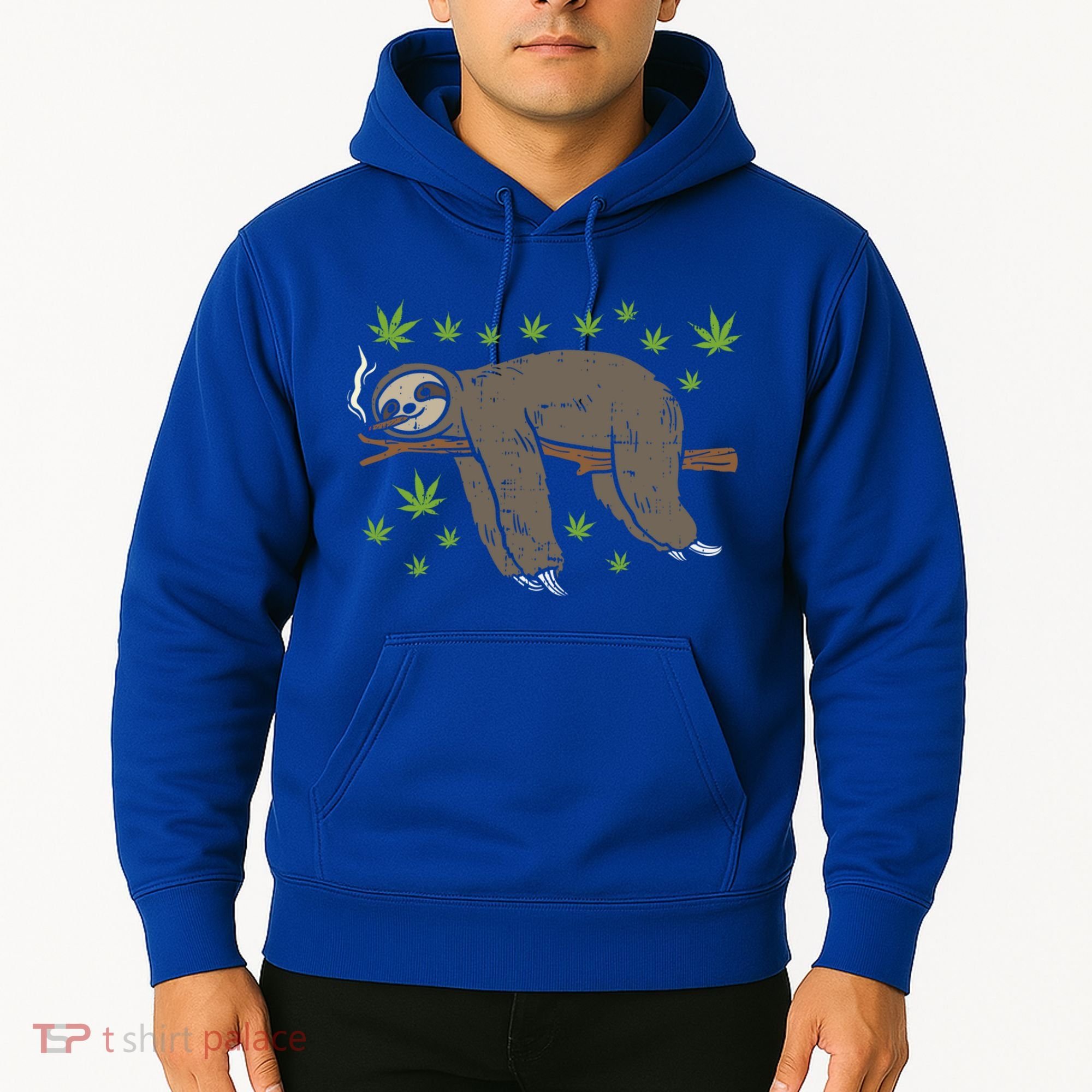 Sloth Smoking Weed Cannabis 420 Thc Marijuana Stoner Gift Hoodie