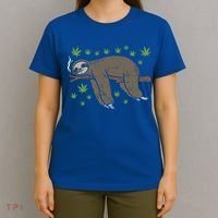 Sloth Smoking Weed Cannabis 420 Thc Marijuana Stoner Gift T-Shirt thumb 4