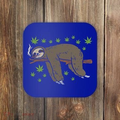 Sloth Smoking Weed Cannabis 420 Thc Marijuana Stoner Gift Coaster