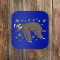 Sloth Smoking Weed Cannabis 420 Thc Marijuana Stoner Gift Coaster thumb 0