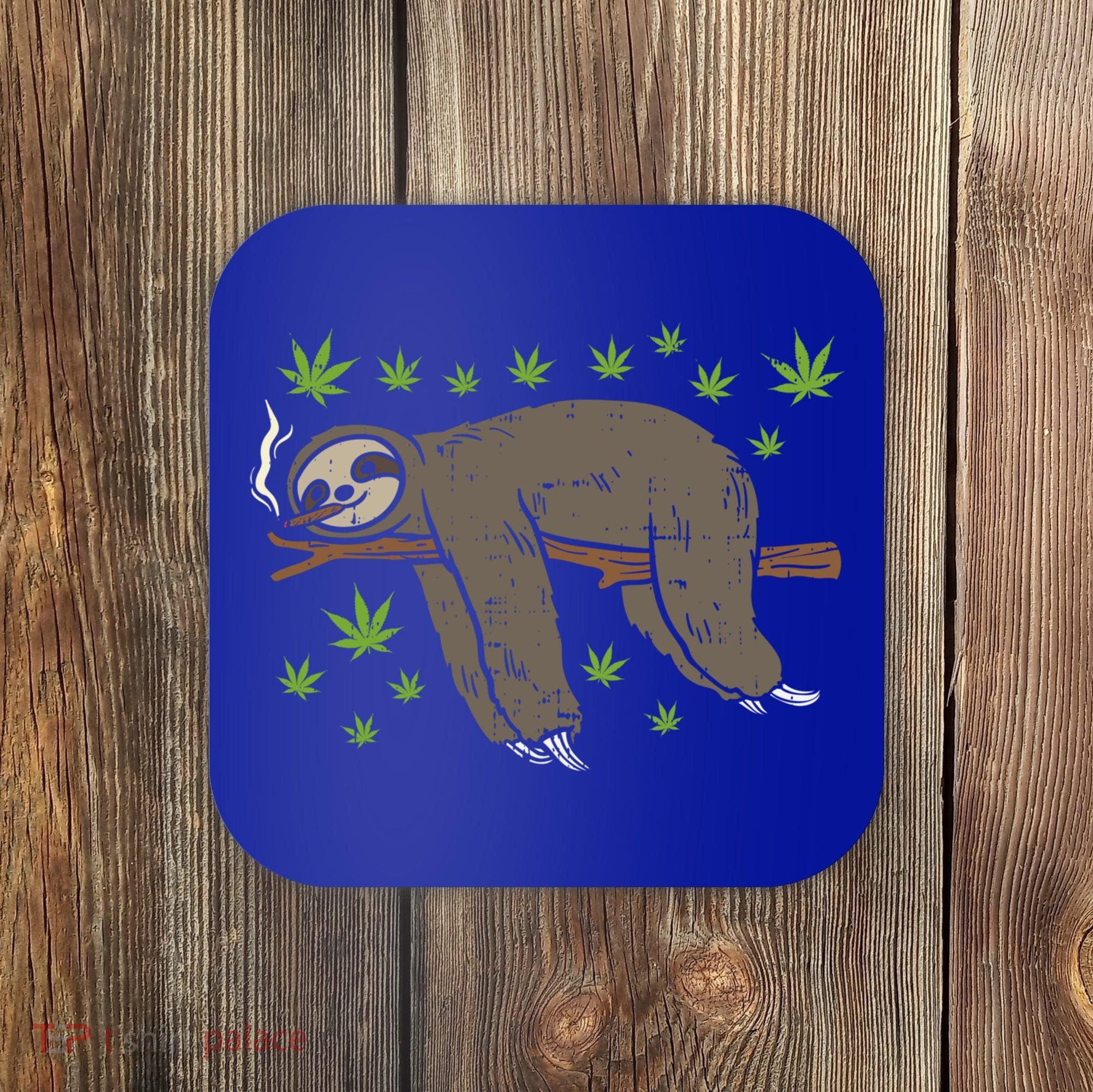 Sloth Smoking Weed Cannabis 420 Thc Marijuana Stoner Gift Coaster