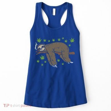 Sloth Smoking Weed Cannabis 420 Thc Marijuana Stoner Gift Women's Tank Top