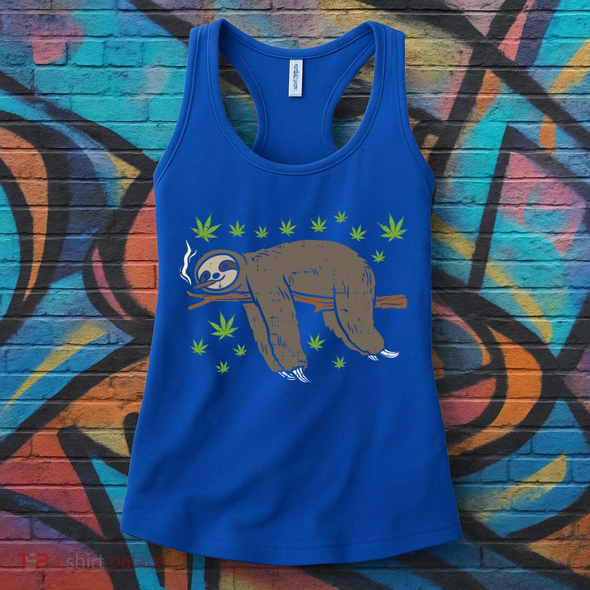 Sloth Smoking Weed Cannabis 420 Thc Marijuana Stoner Gift Women's Tank Top