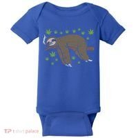 Sloth Smoking Weed Cannabis 420 Thc Marijuana Stoner Gift Baby Bodysuit thumb 0