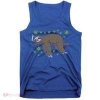 Sloth Smoking Weed Cannabis 420 Thc Marijuana Stoner Gift Tank Top thumb 0