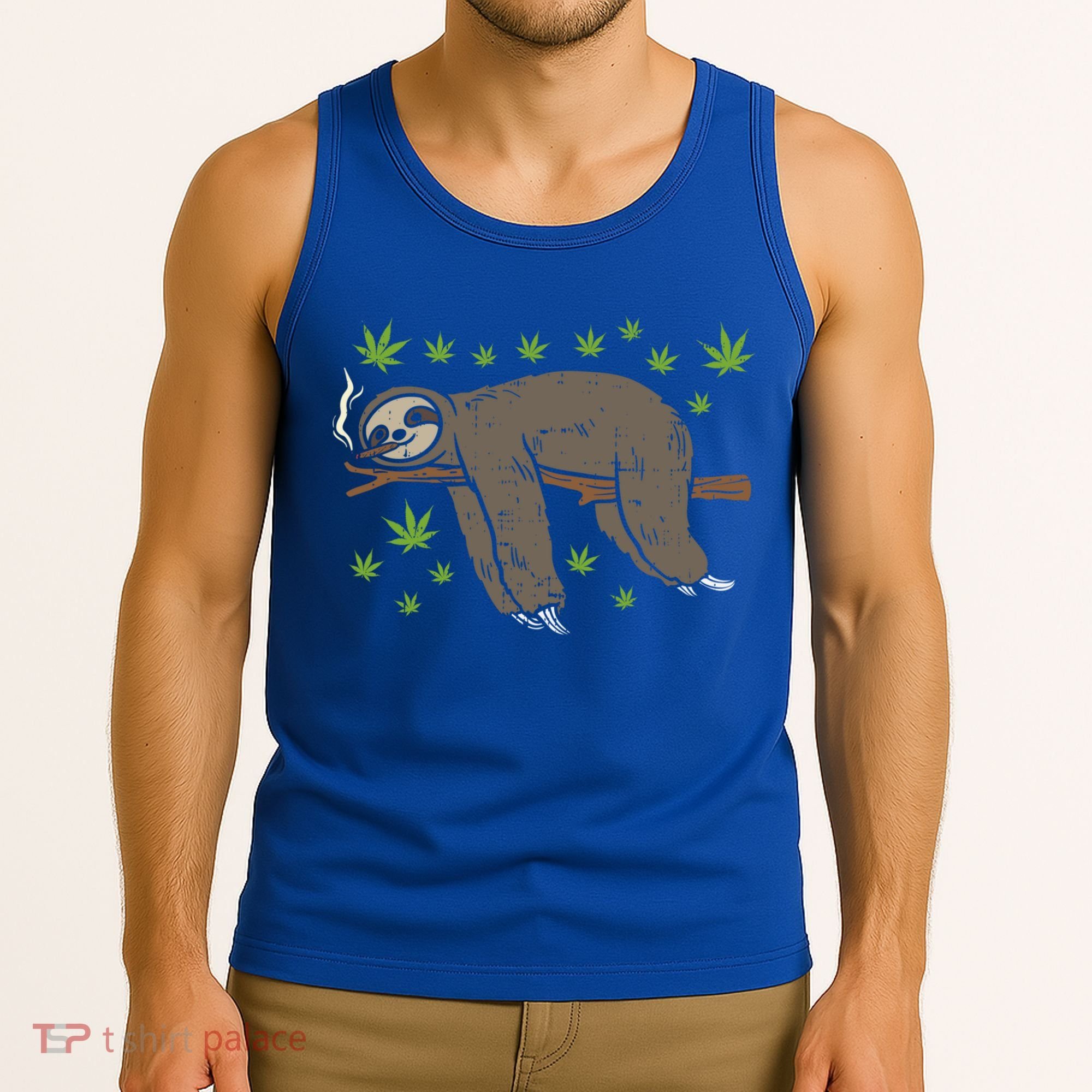 Sloth Smoking Weed Cannabis 420 Thc Marijuana Stoner Gift Tank Top