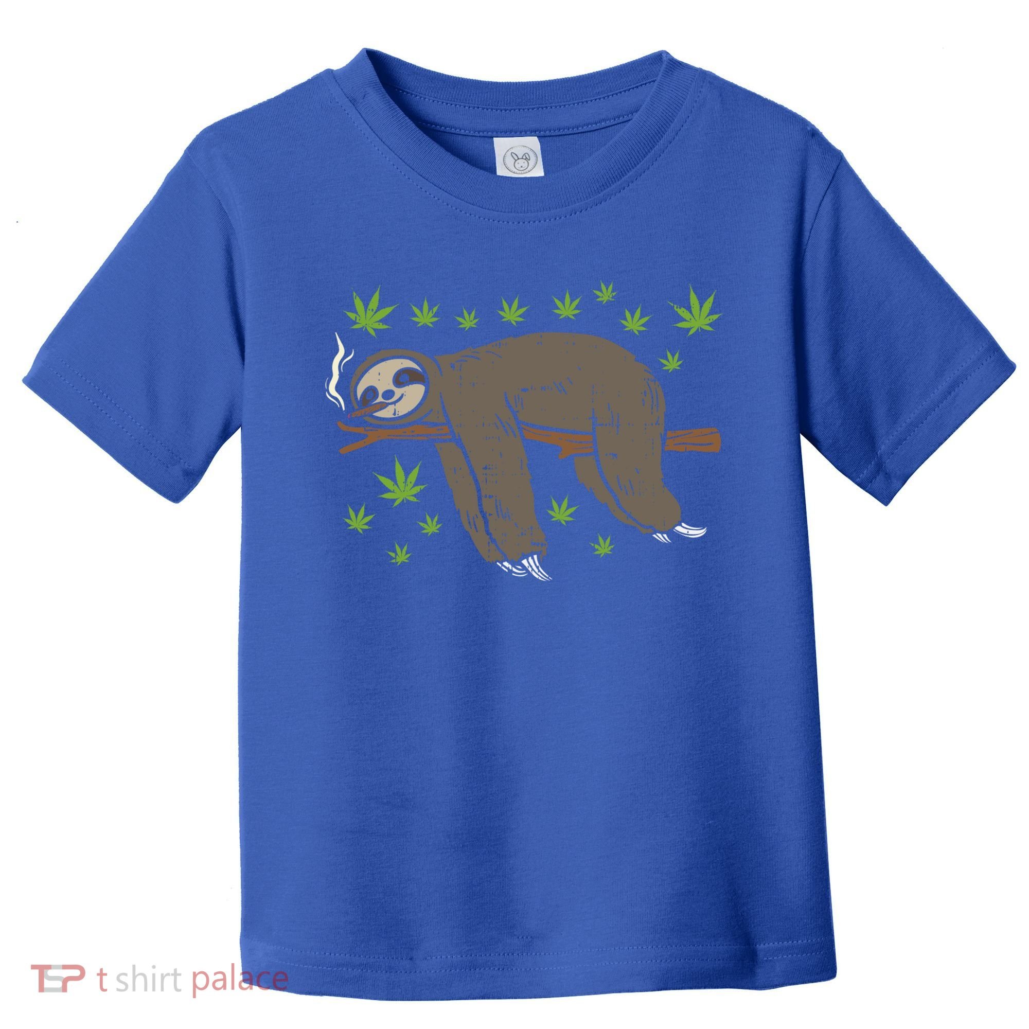 Sloth Smoking Weed Cannabis 420 Thc Marijuana Stoner Gift Toddler T-Shirt