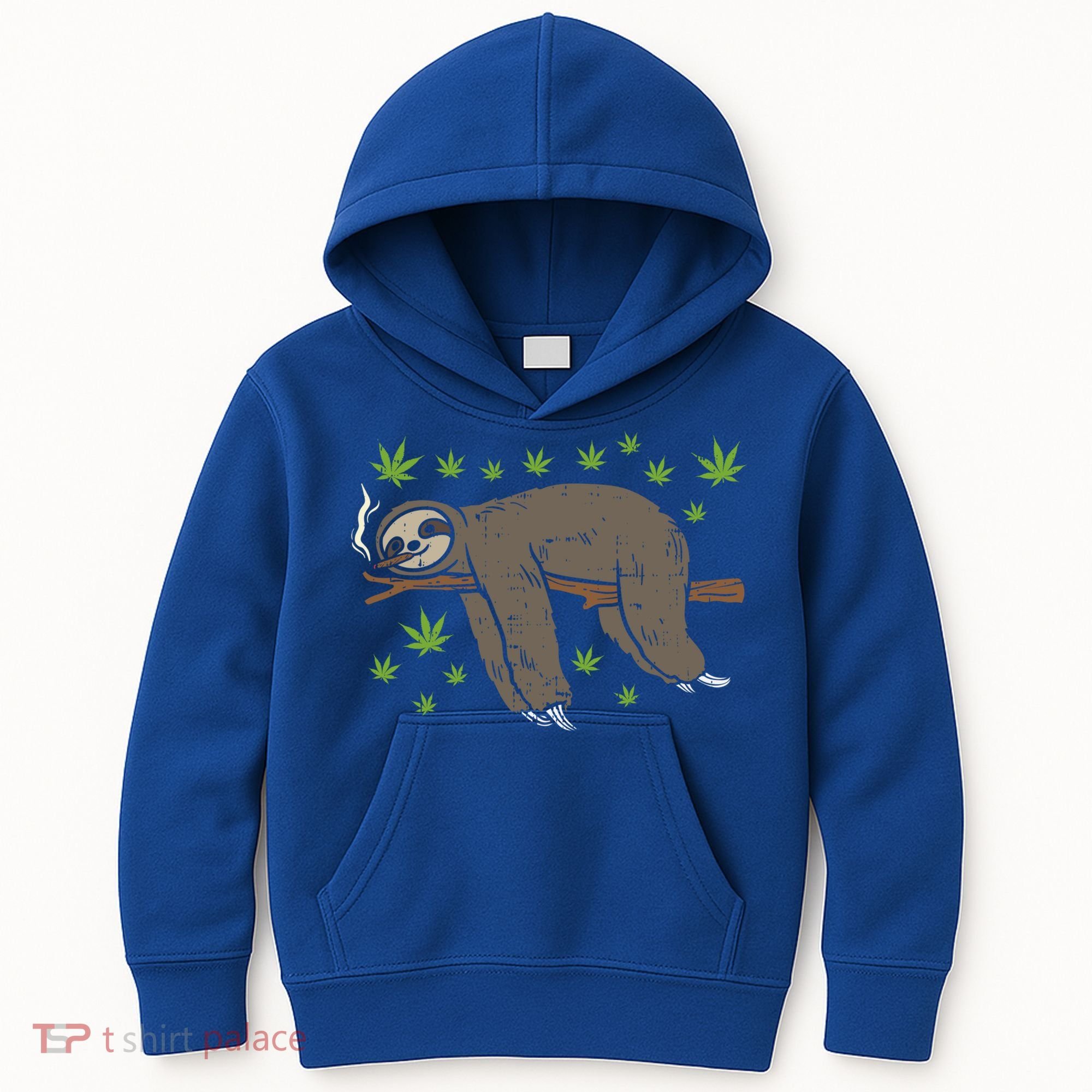 Sloth Smoking Weed Cannabis 420 Thc Marijuana Stoner Gift Kids Hoodie