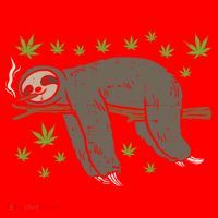 Sloth Smoking Weed Cannabis 420 Thc Marijuana Stoner Gift Santa Hat thumb 1