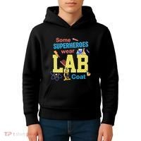 Some Superheroes Wear Lab Coat Lab Week Funny Medical Technologist Kids Hoodie thumb 4